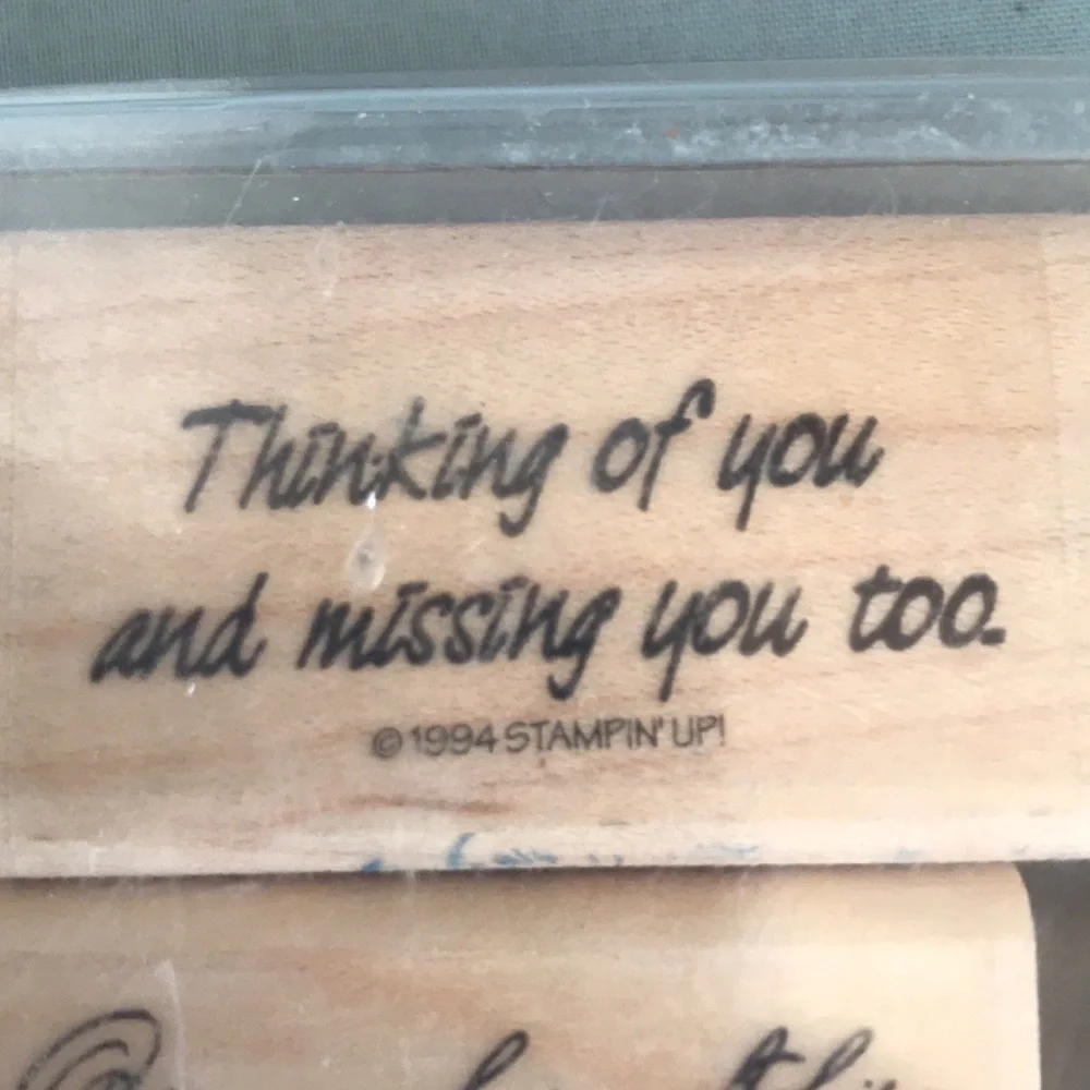 Vintage set of rubber stamps with nice warm sayings/words  stationary scrapbook